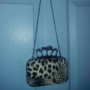Cheetah print clutch